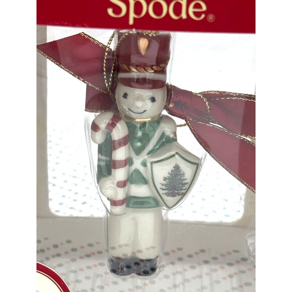 Spode Christmas Tree Soldier Ornament Porcelain w/ Shield Candy Cane NOS 2013 - Picture 6 of 9